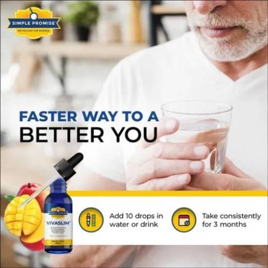 VivaSlim liquid drops dietary supplement presented in bottle packaging